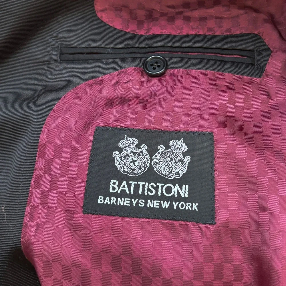 Battistoni Barneys New York Men 42R Black Super 190s Wool Tuxedo Jacket